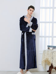 French Coral Velvet Bathrobe for Men and Women Fall Winter Thickened Skin-Friendly Comfortable