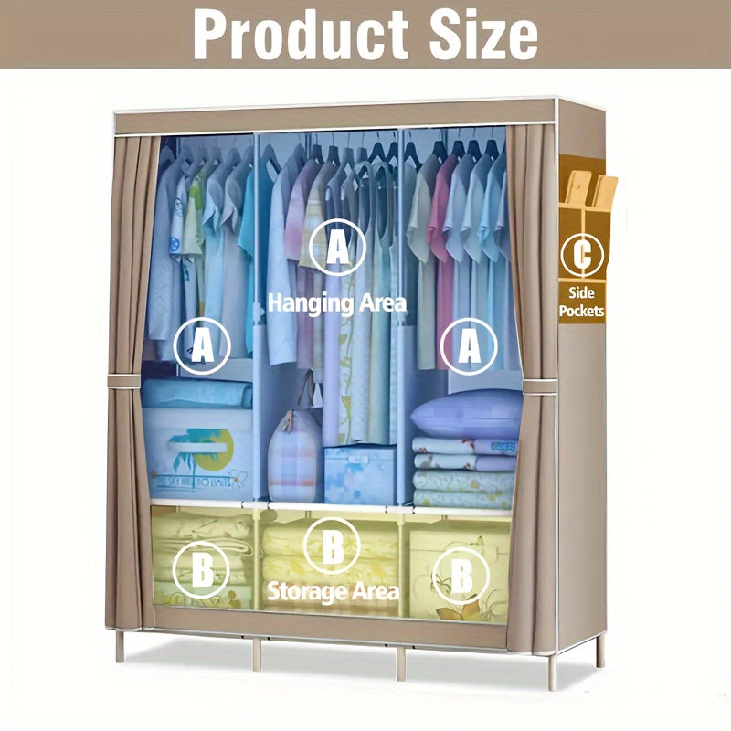 Organizador de armario de acero inoxidable con barras colgantes y ganchos para armario de dormitorio entrada