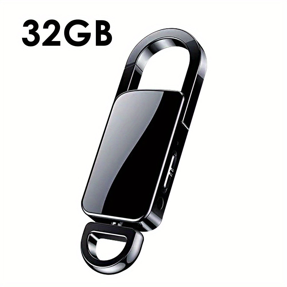 32GB Voice Recorder Keychain for Lectures Meetings Interviews Rechargeable Lithium Battery