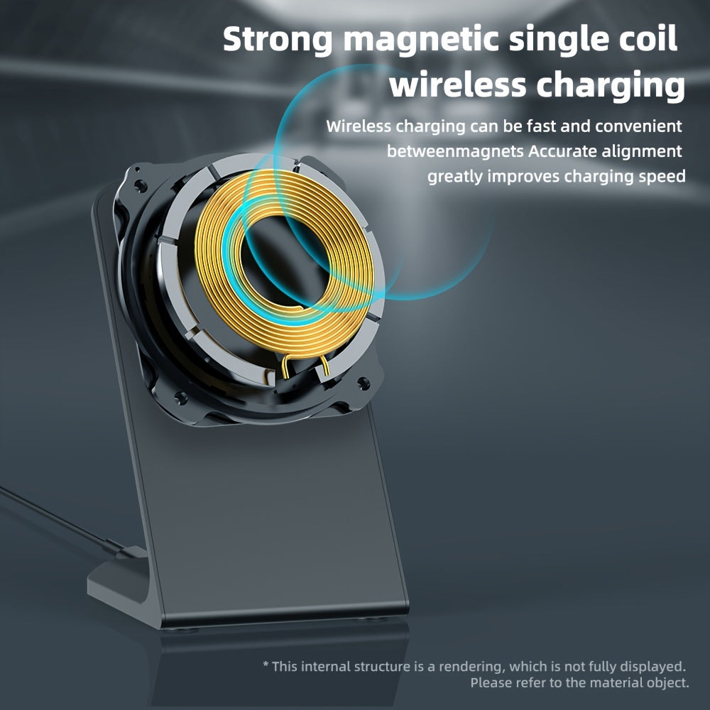 Soporte de cargador inalámbrico magnético de 15W para iPhone 16 Pro Max/15 Plus/14/13/12 Mini Negro