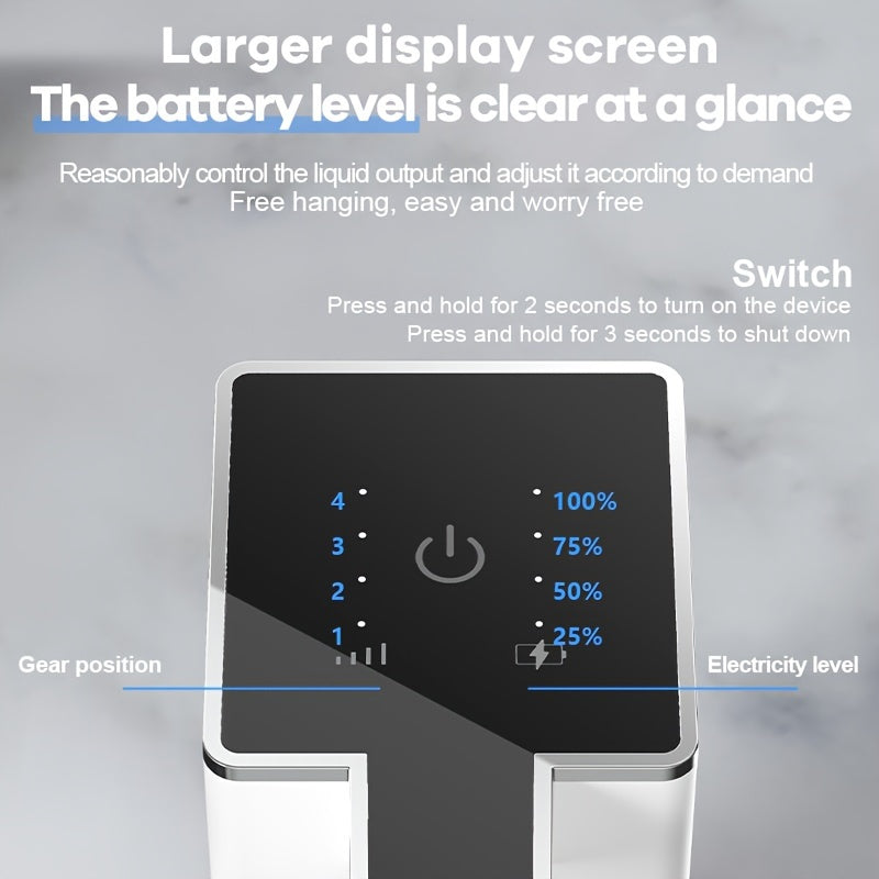 380ml devorga o'rnatiladigan avtomatik sovun dozasi sensor va USB qayta zaryadlanadigan batareya bilan