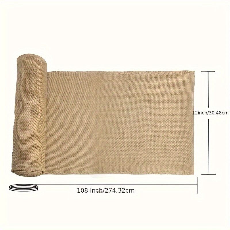 Rustic Burlap Table Runner Woven Jute with Fringed Edges for Weddings Parties and Dining