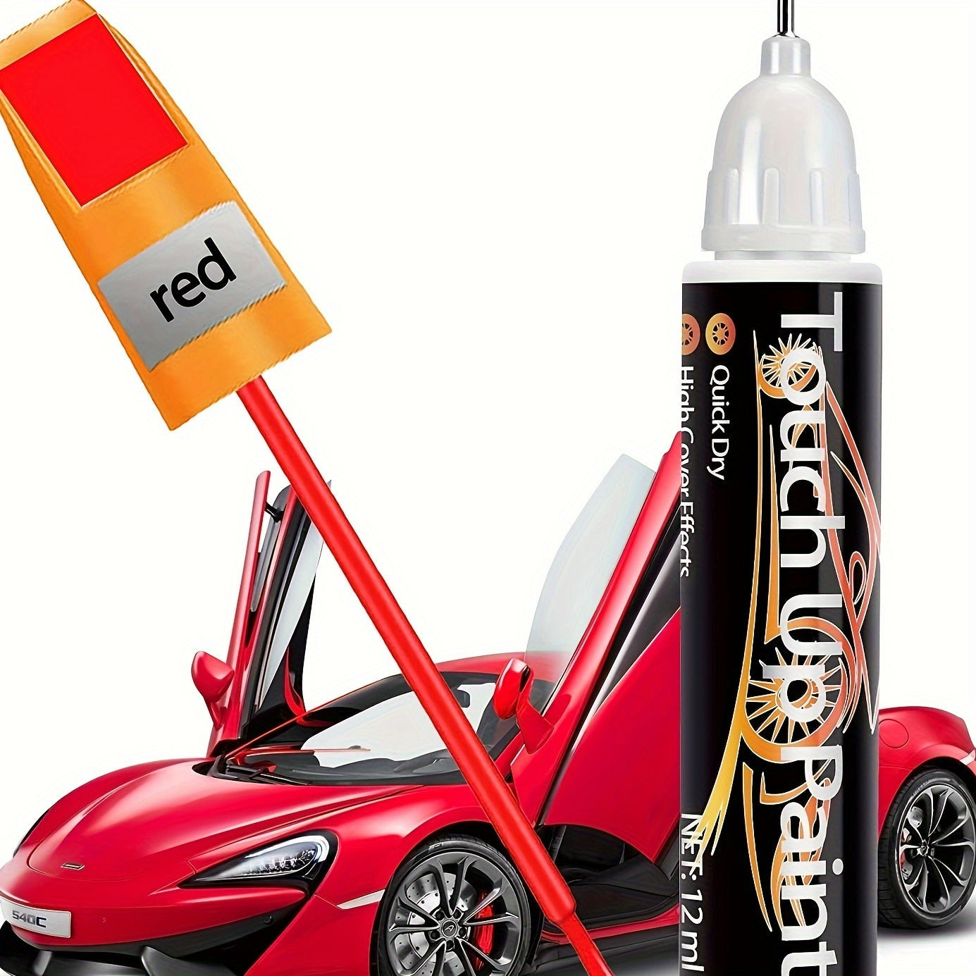 Ручка для подкраски автомобильной краской для глубоких царапин, комплект для ремонта, черный, белый