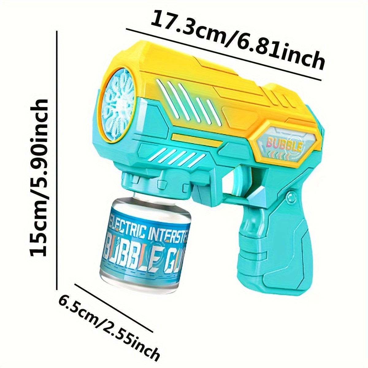 Interstellar Bubble Gun: Oson bitta tugma bilan boshqarish, tez pufaklar ishlab chiqarish, avtomatik puflash, 3-12 yoshdagi bolalar uchun, ochiq havoda o'ynash uchun portativ, pufak suvi kiritilmagan.