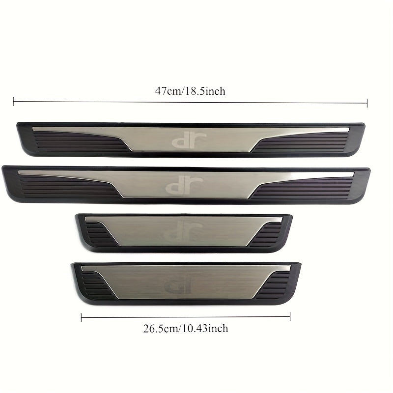 4PCS Car Door Sill Pedal Scuff Plate Cover Auto Exterior Decorative Panel