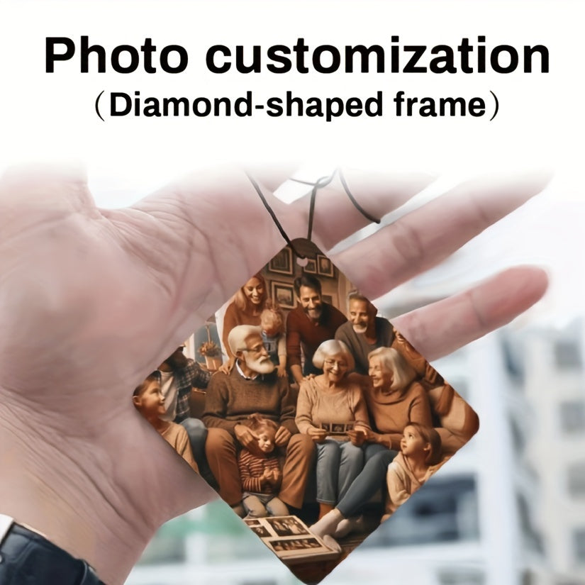 Custom Heart-Shaped Car Air Freshener Double-Sided Photo Scent For Home Wardrobe