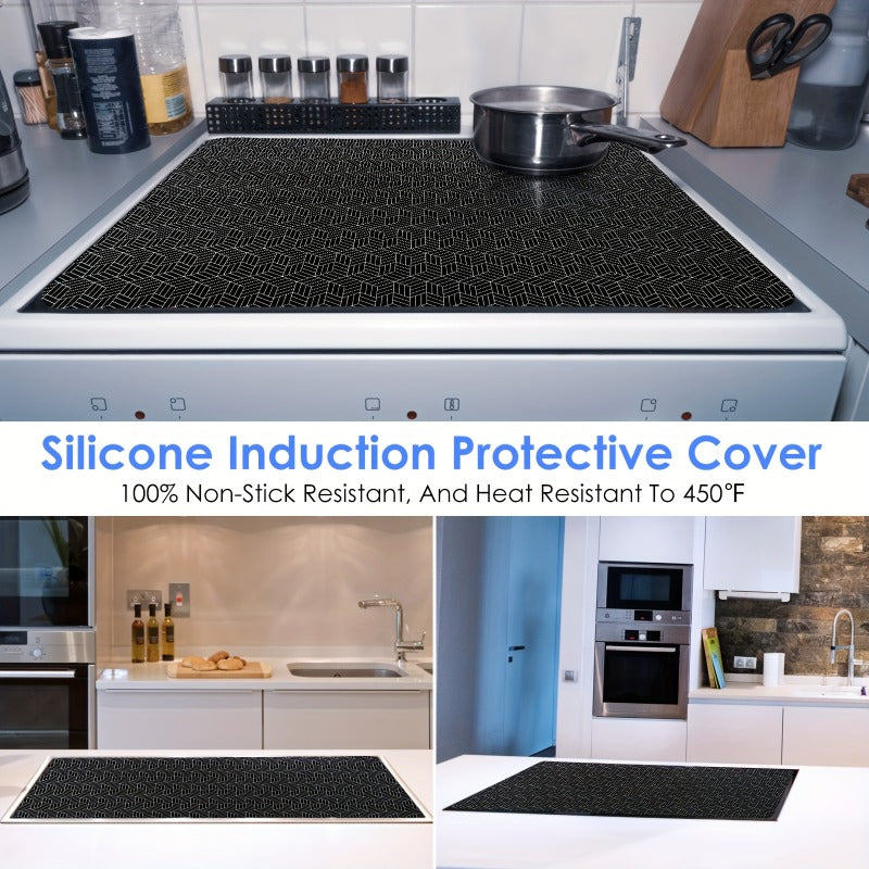 Kattaroq Silikon Induksion pechka mato, issiqlikka chidamli, chizilmaydigan oshxona himoyachisi