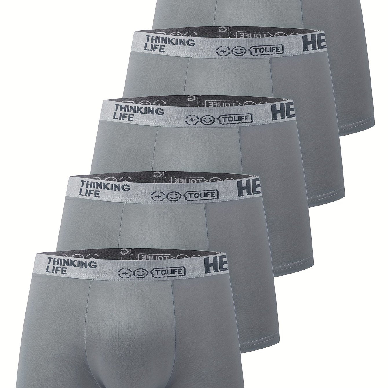 Men's Boxer Briefs 5 Pack Breathable Quick-Drying Polyester Spandex Shorts