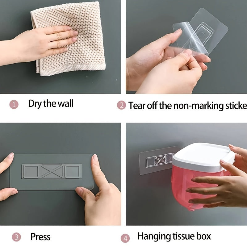Водонепроницаемый настенный держатель для салфеток с ящиком и самоклеящимся диспенсером для рулонов для ванной. Многофункциональная коробка для туалетной бумаги с верхней полкой для хранения для домашнего и ванных принадлежностей -