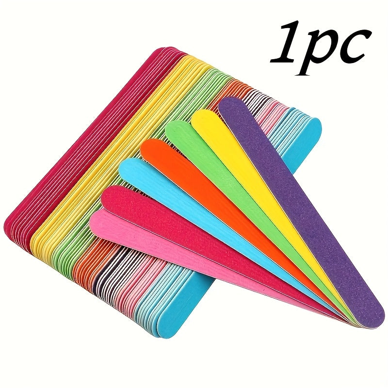 10-Pack Double-Sided Nail Files Wooden Buffers for Manicure and Polishing