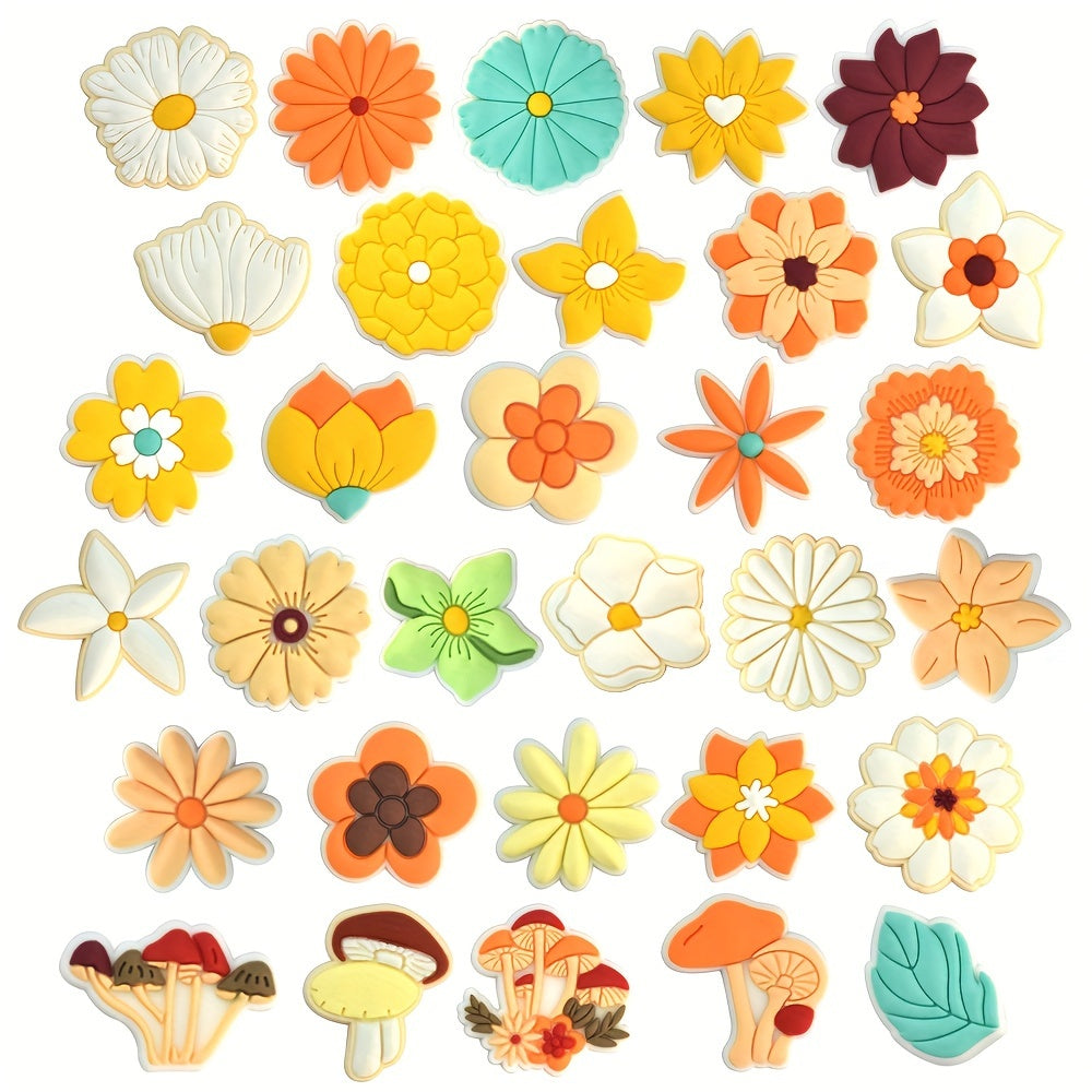 Women Summer Cartoon Flower Shoe Charms 16/20/31pcs Clog Sandal Decorations