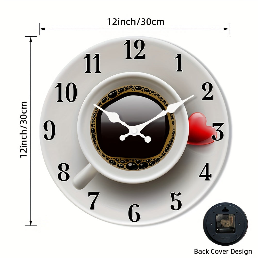 Wooden Wall Clock 10/12 Inch Non-Ticking Circular Decor for Living Room Kitchen Bedroom