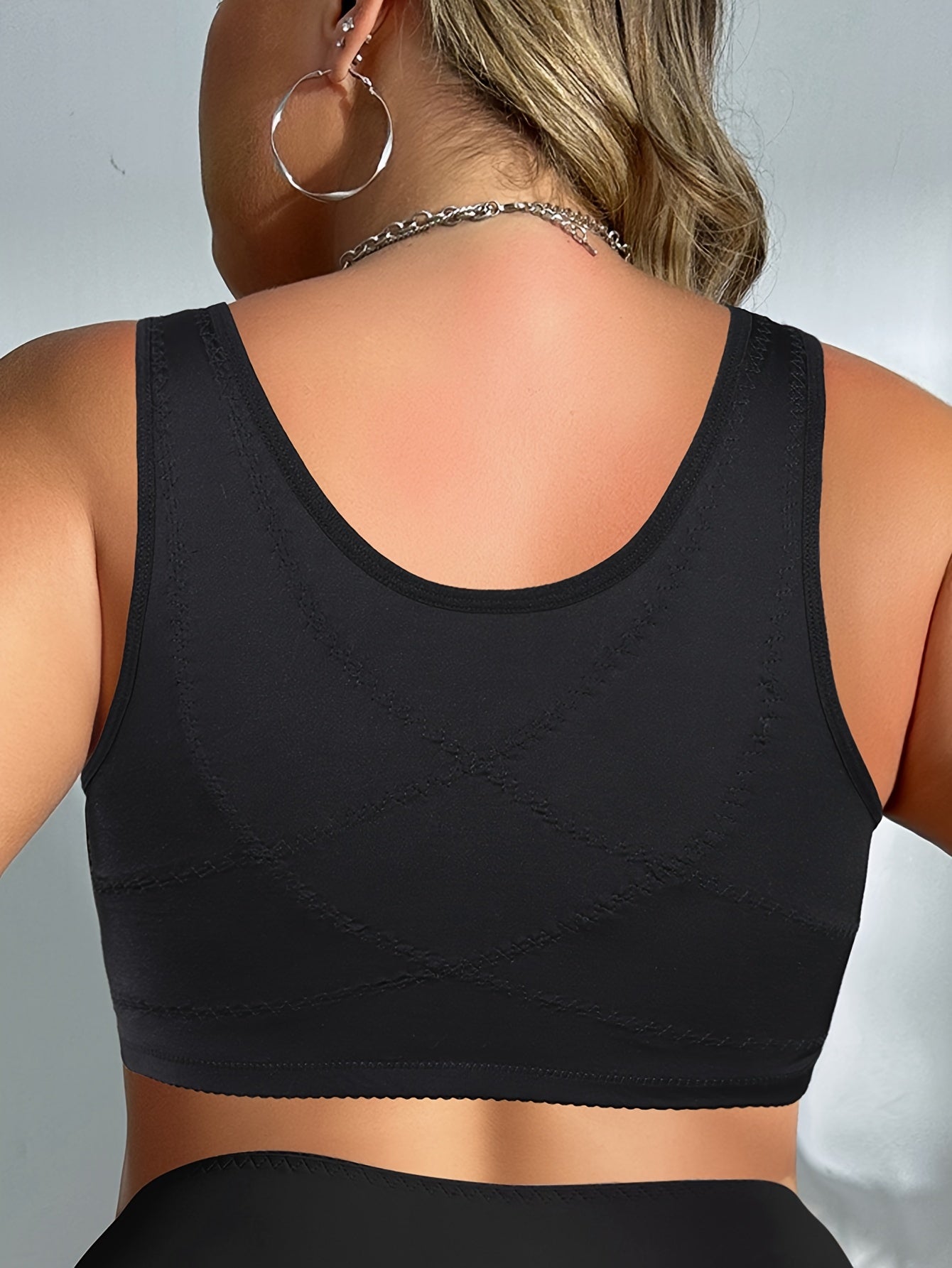 Women's Plus Size Floral Front Closure Bralette Wireless Medium Stretch