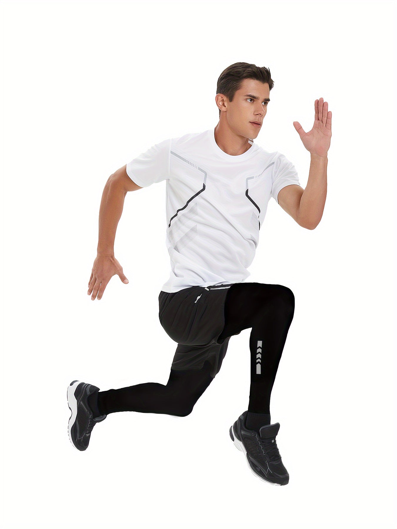 Men's Sportswear Set for Running and Gym Quick-Dry Polyester All Seasons