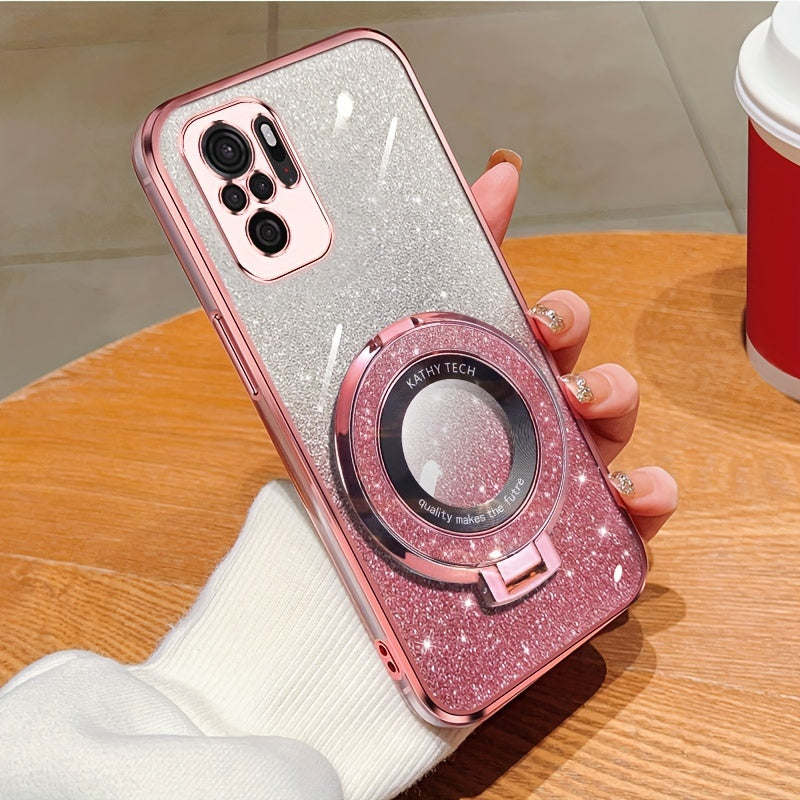 Glitter Magnetic Suction Phone Case for Redmi Note Series TPU Drop Proof
