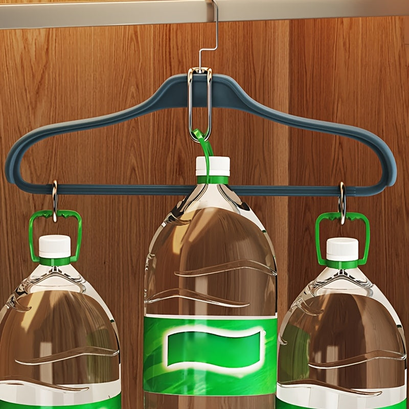 Heavy Duty Clothes Hangers Set of 5 Gray White Blue Rustproof Wrinkle Resistant for Home Organization