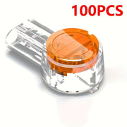 100Pcs Gel-Filled Orange Clear Wire Connectors for Telephone and Network Cables