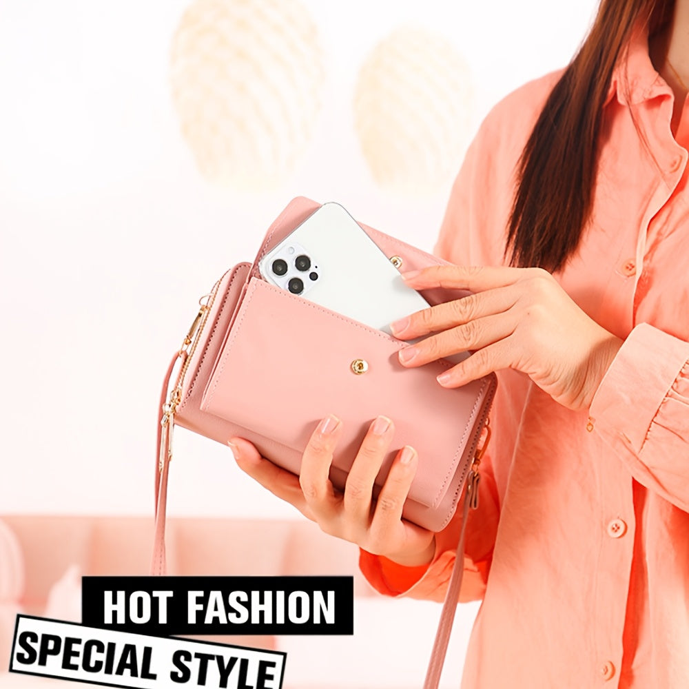 Zamonaviy va ko'p funksiyali ayollar uchun telefon sumkasi, katta sig'imli, ochiq havoda faoliyatlar uchun xochdan osilgan dizayn.