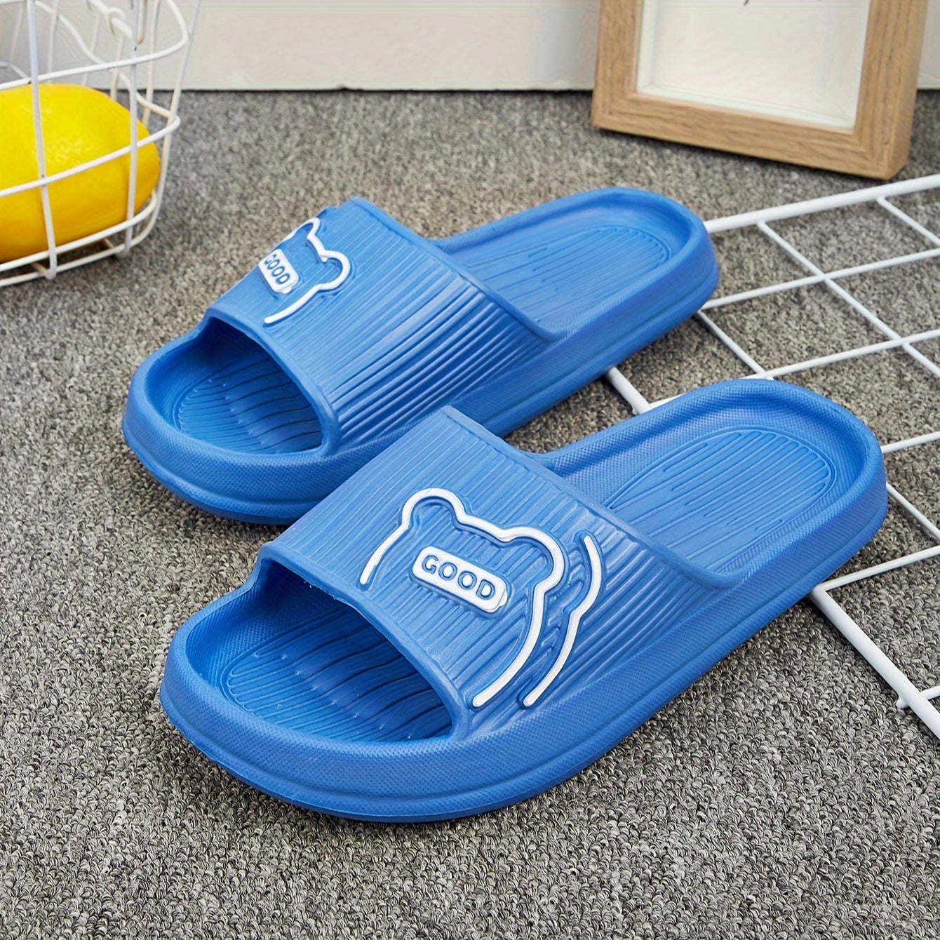 Boys' All-Season Cartoon Open Toe Slippers Non-Slip Quick-Drying Indoor Pool Shower