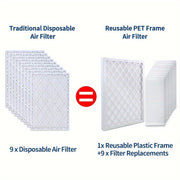 Pack of 9 Reusable Air Filters 10x20x1 MERV 13 HVAC AC Filters