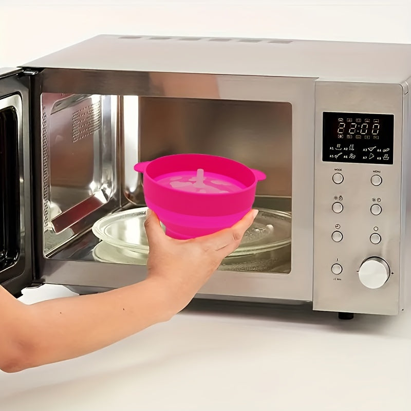 Small BPA-Free Microwave Popcorn Bucket with Foldable Bowl for One Person