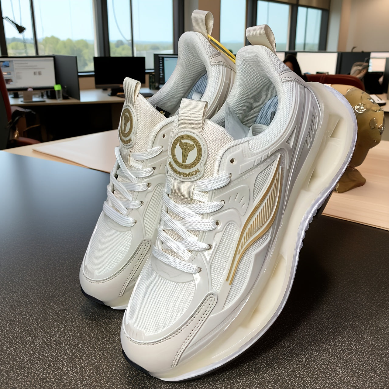 Women's Breathable Athletic Sneakers Lightweight Non-Slip White Blue