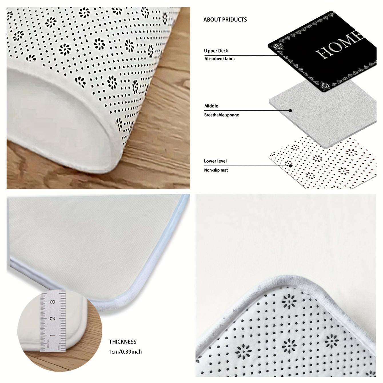 Uzun sochli flanel pol mato, Harflar bilan 