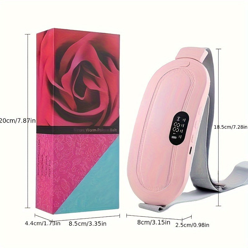 Portable Heating Belt for Women USB Rechargeable Belly Wrap with 3-Speed Temperature and 4-Mode Massage