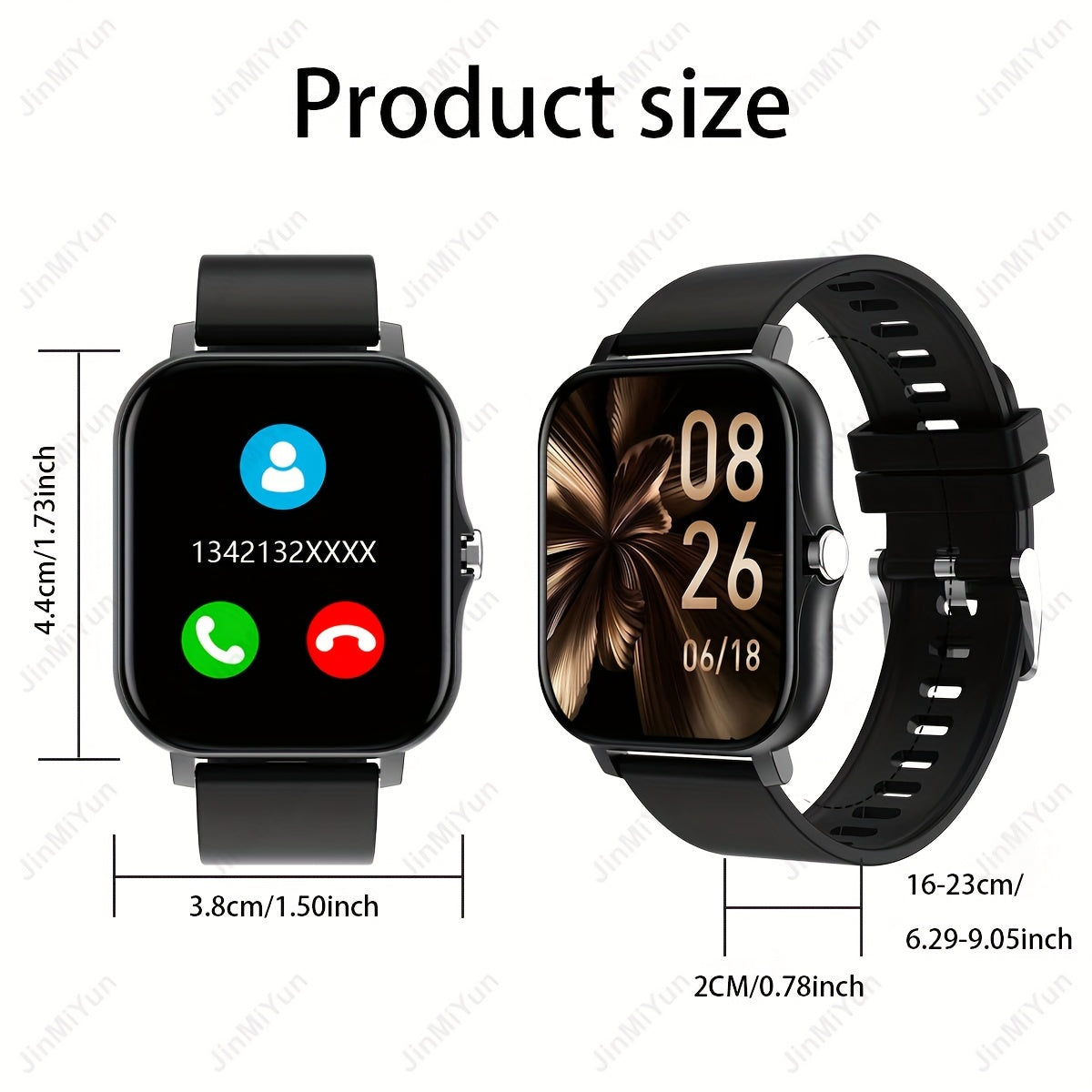 1.83 Inch Full Screen Touch Sports Smartwatch for Men and Women with Wireless Call Message Reminder and Multiple Sport Modes
