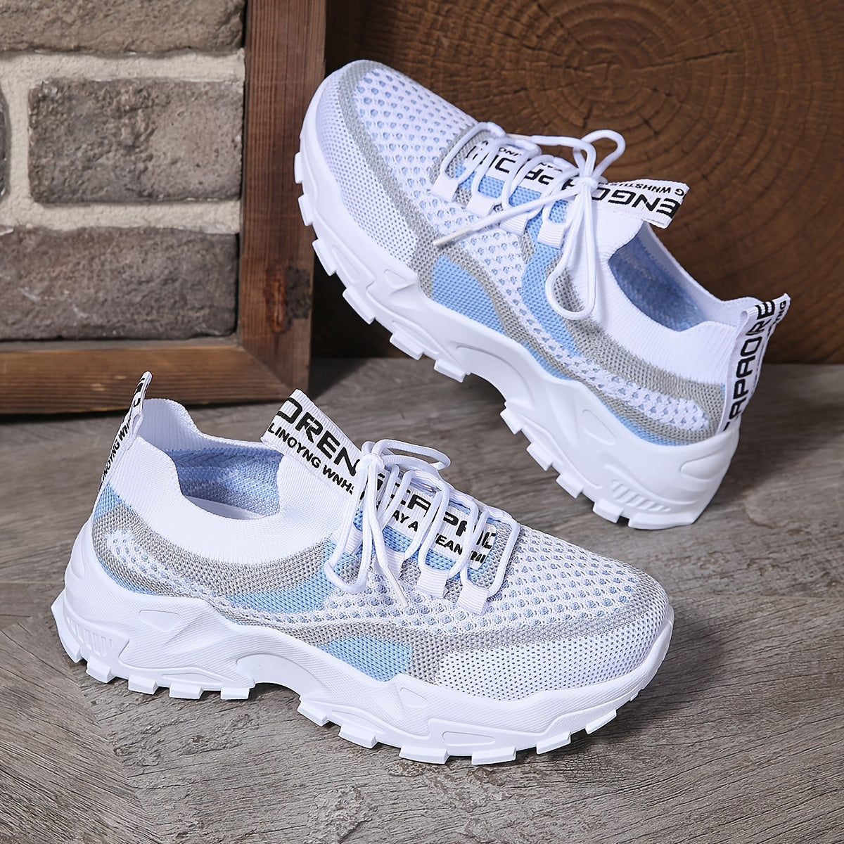 Women's Breathable Knit Low-Top Running Sneakers Lightweight Casual Shoes