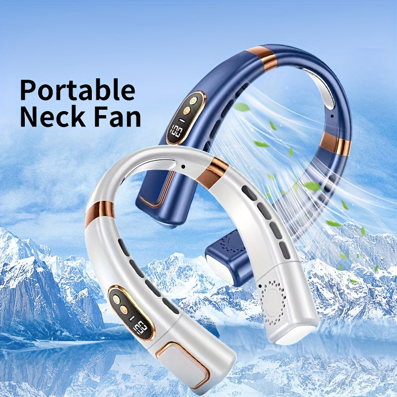 USB Fan with Adjustable Speeds Digital Screen Compact Portable for Indoor Outdoor Travel
