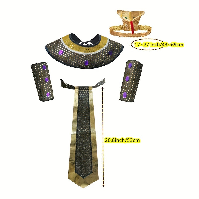 Conjunto de disfraz de Cleopatra egipcia para mujer con accesorios para Halloween y carnaval