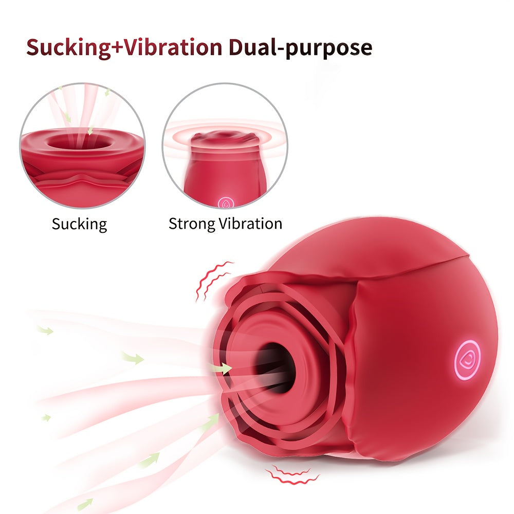 Mujer Rosa Vibrador Estimulador Clítoris Succión de Pezones Punto G 10 Modos Juguete Sexual