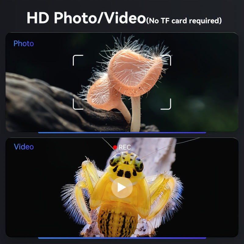 Digital Microscope 10.92cm 1000X HD Image Capture 8 LED Lights USB Battery Powered for Electronics Biology