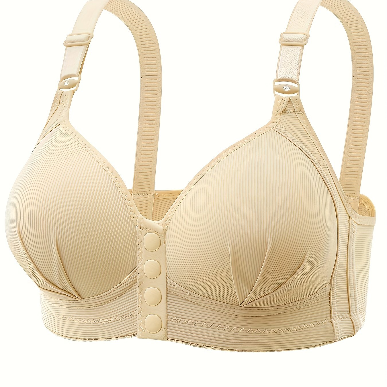 Pink Wireless Full Coverage Push-Up Bra for Women Nylon Elastane Non-Removable Pads