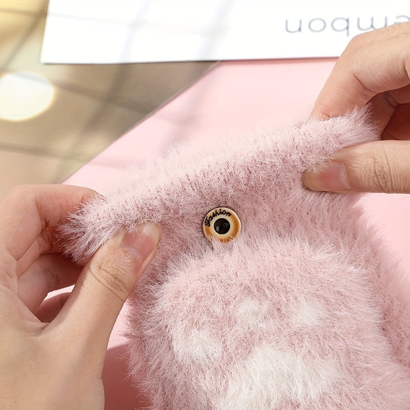 Women's Half-Finger Convertible Gloves with Cat Claw Design and Plush Material