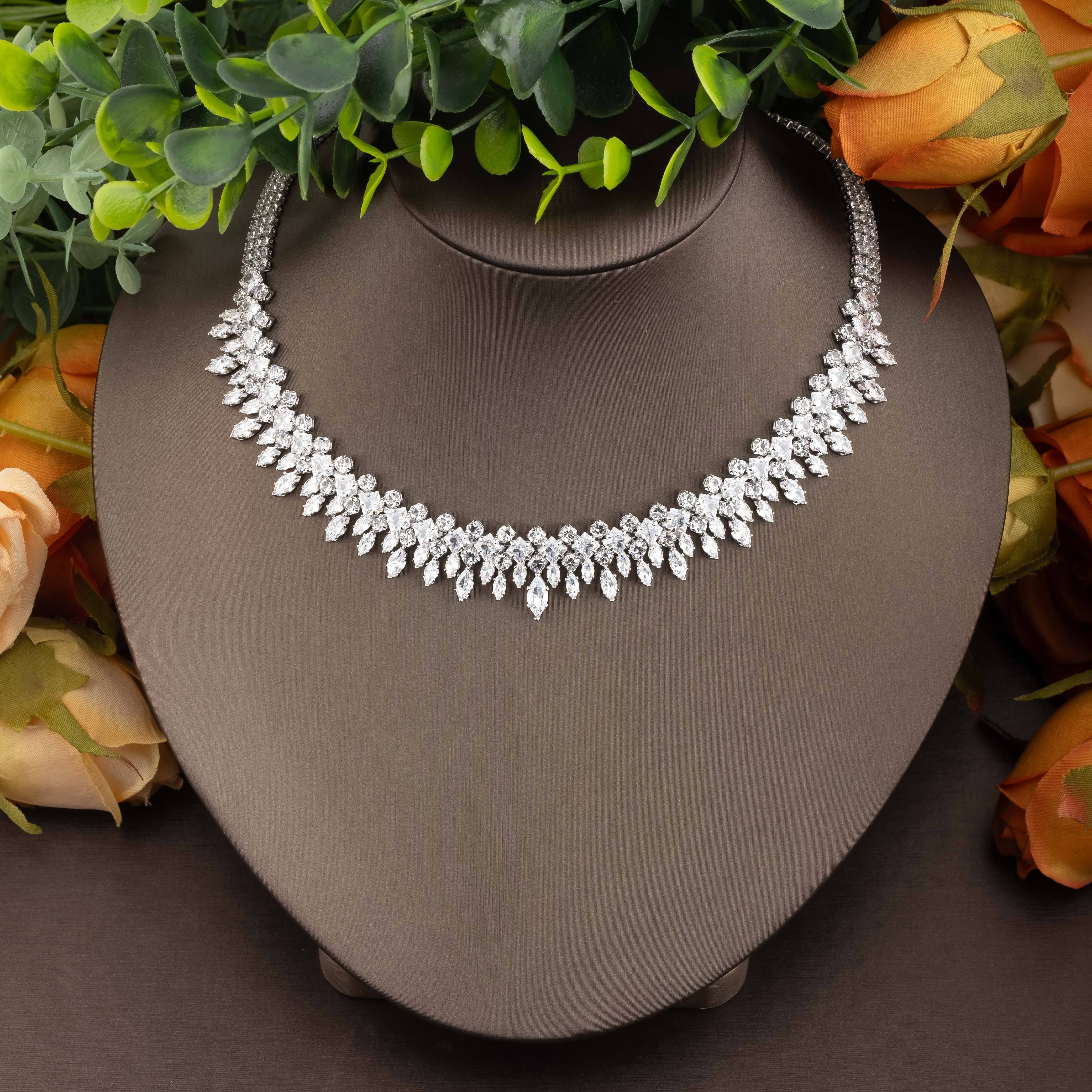 Gold Plated Cubic Zirconia Jewelry Set for Women Bridal and Everyday Wear