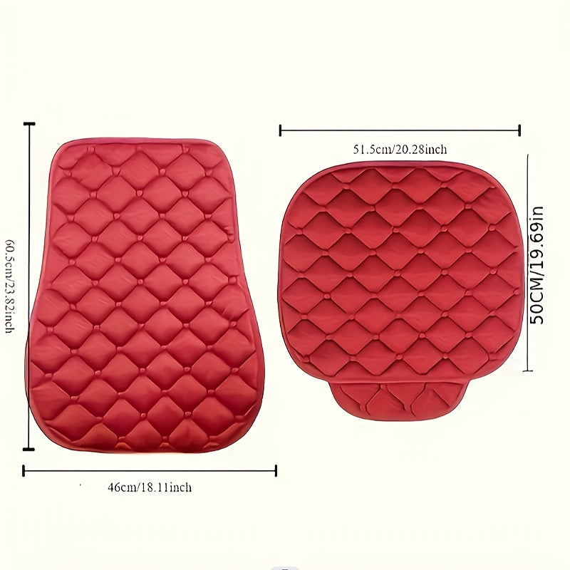 Set of 2 Plush Car Seat Cushion Covers Oval Shape Universal Fit for Front Seat Bottom and Backrest