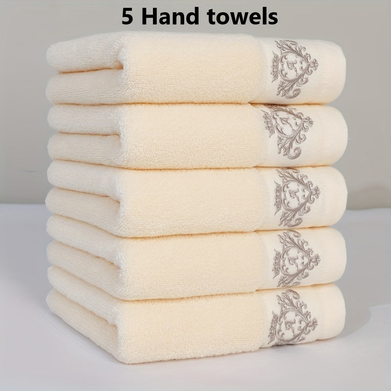 Cotton Towels with Crown Pattern Embroidery 450gsm for Bathroom and Makeup Room