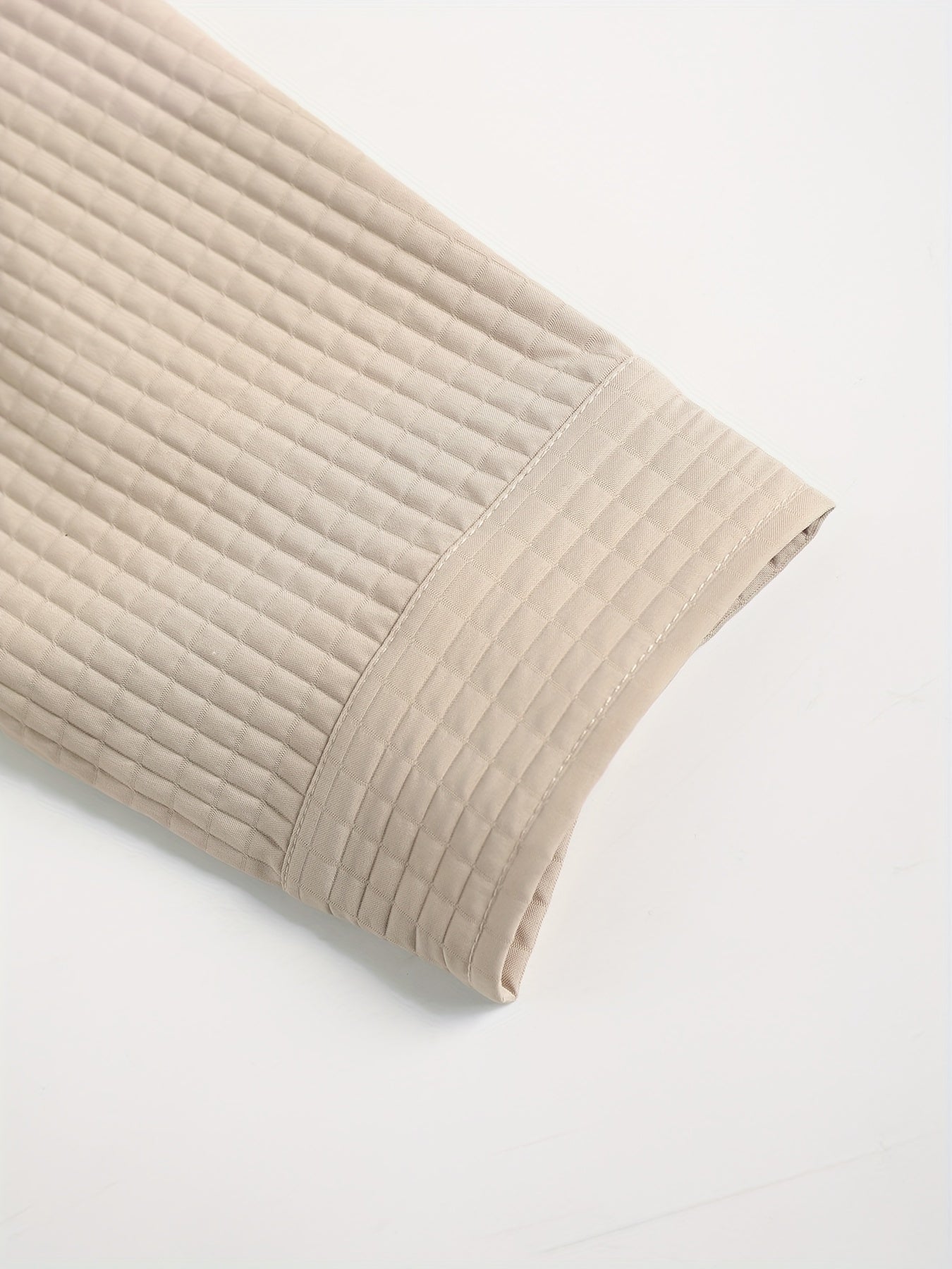 Men's Solid Color Polyester Long-Sleeved Shirt and Drawstring Casual Pants Set