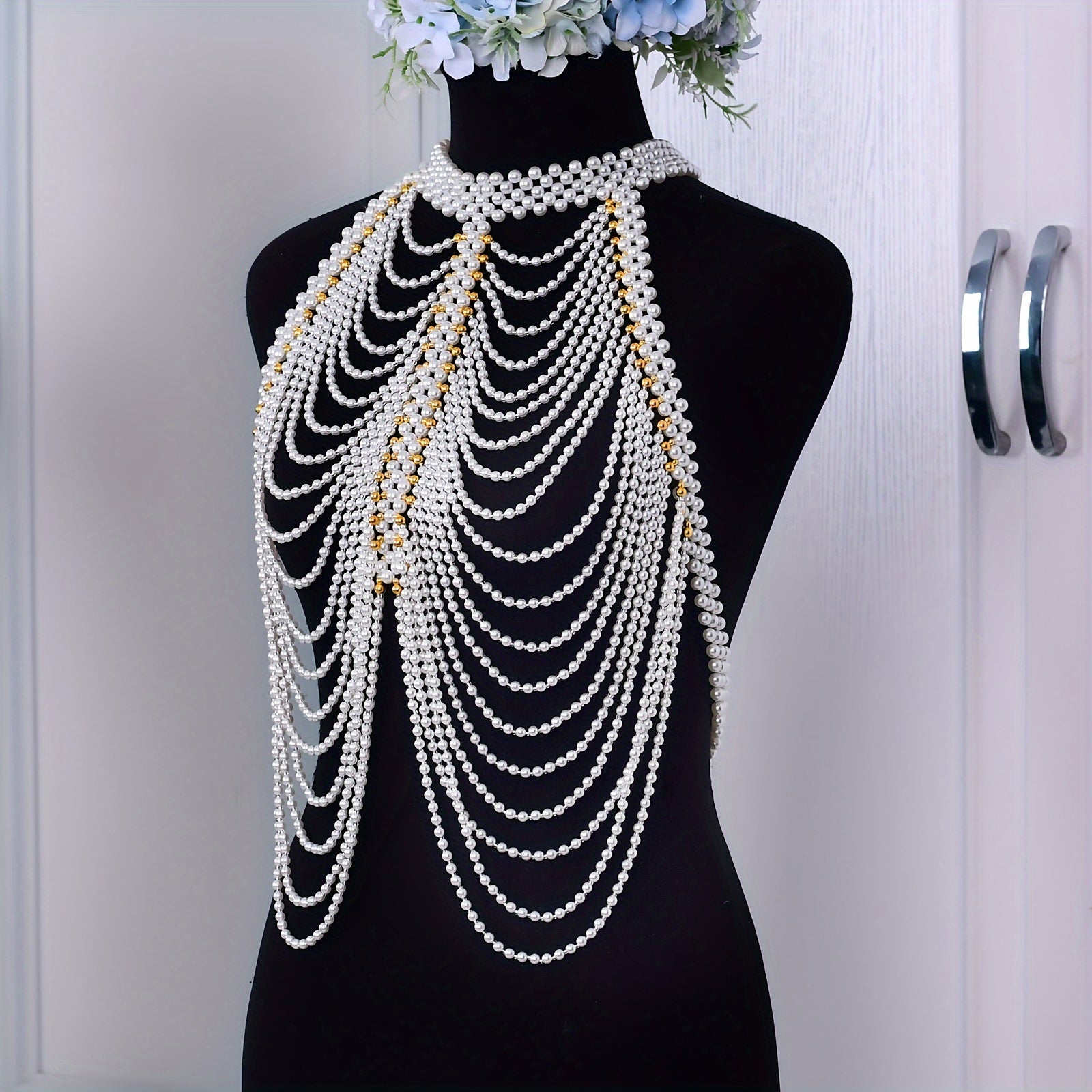 Faux Pearl Shawl for Women Wedding Formal Bridal Accessories
