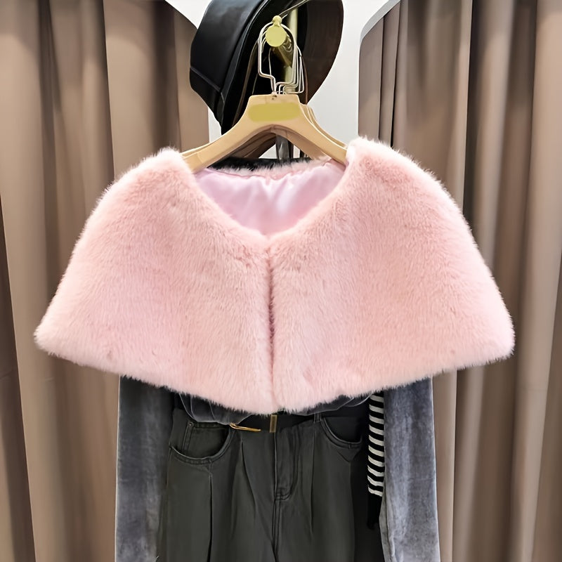 Faux Fur Bridal Shawl Cape for Wedding and Evening Dresses Polyester Spring Wedding