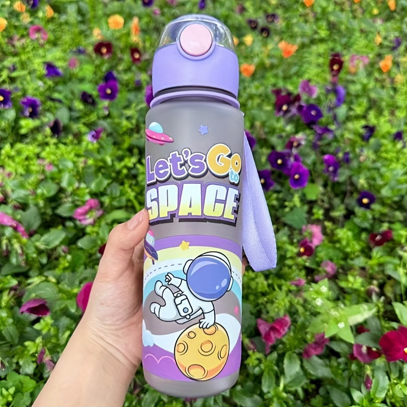 Leak-Proof Space-Themed 700ml BPA-Free High-Temperature Resistant Water Bottle for Outdoor Activities