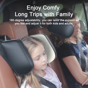 Car Headrest Pillow Memory Foam Faux Leather Neck Support Cushion for Kids Adults