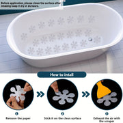 Non-Slip Snowflake Bathtub Stickers Sets of 3, 12, or 24 Transparent Floor Decals