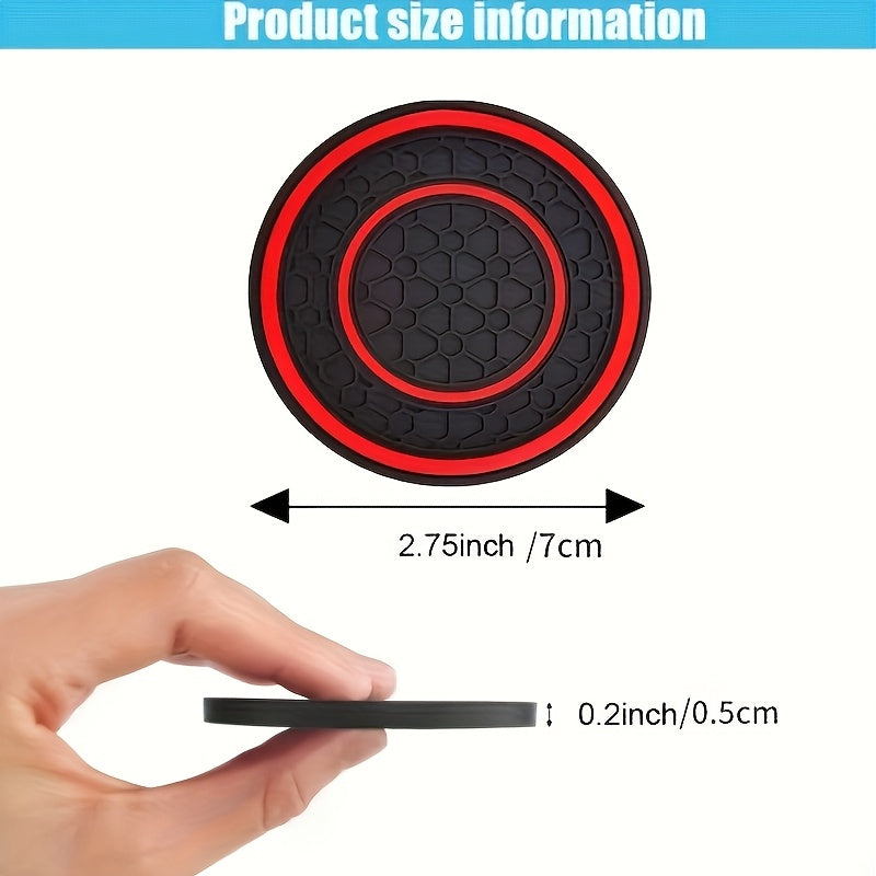 2 dona PVC Ikki halqali avtomobil stakani tutqichlari yostiqchalari, sirpanishga qarshi, changga chidamli, qora