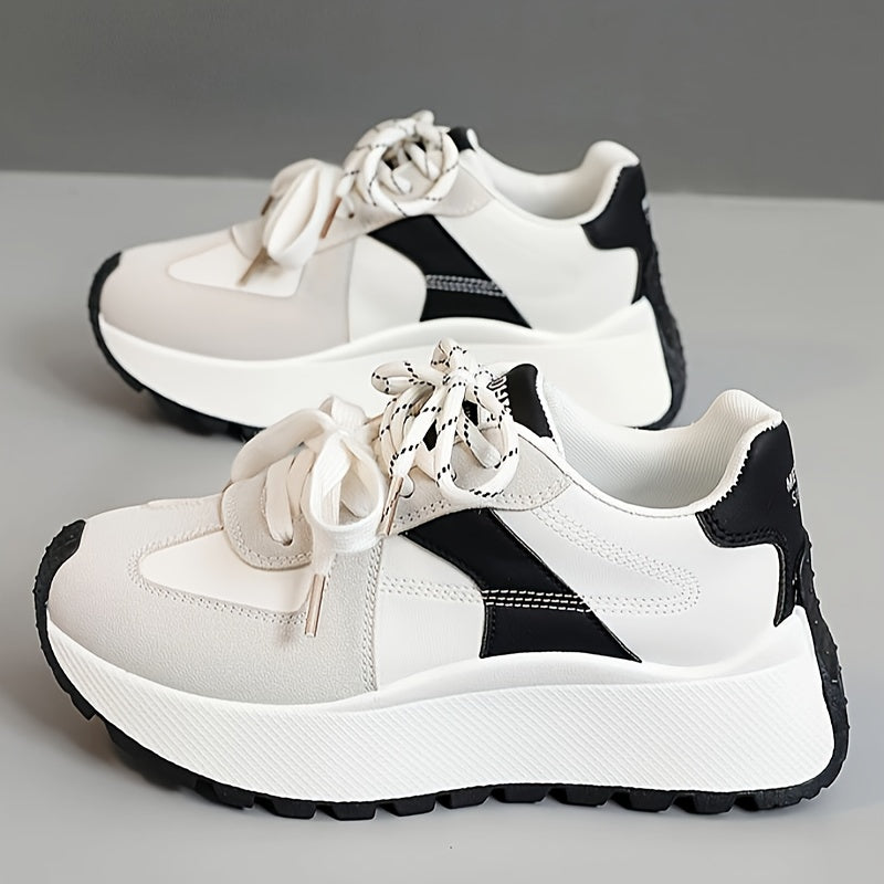 Women's Casual Sneakers with Chunky Soles and Rubber Outsole
