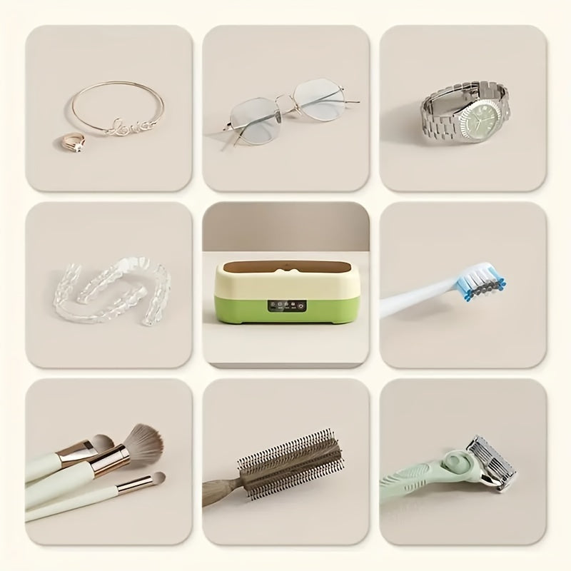 Portable USB Rechargeable Eyeglass and Watch Cleaner with Blue Light and Vibration