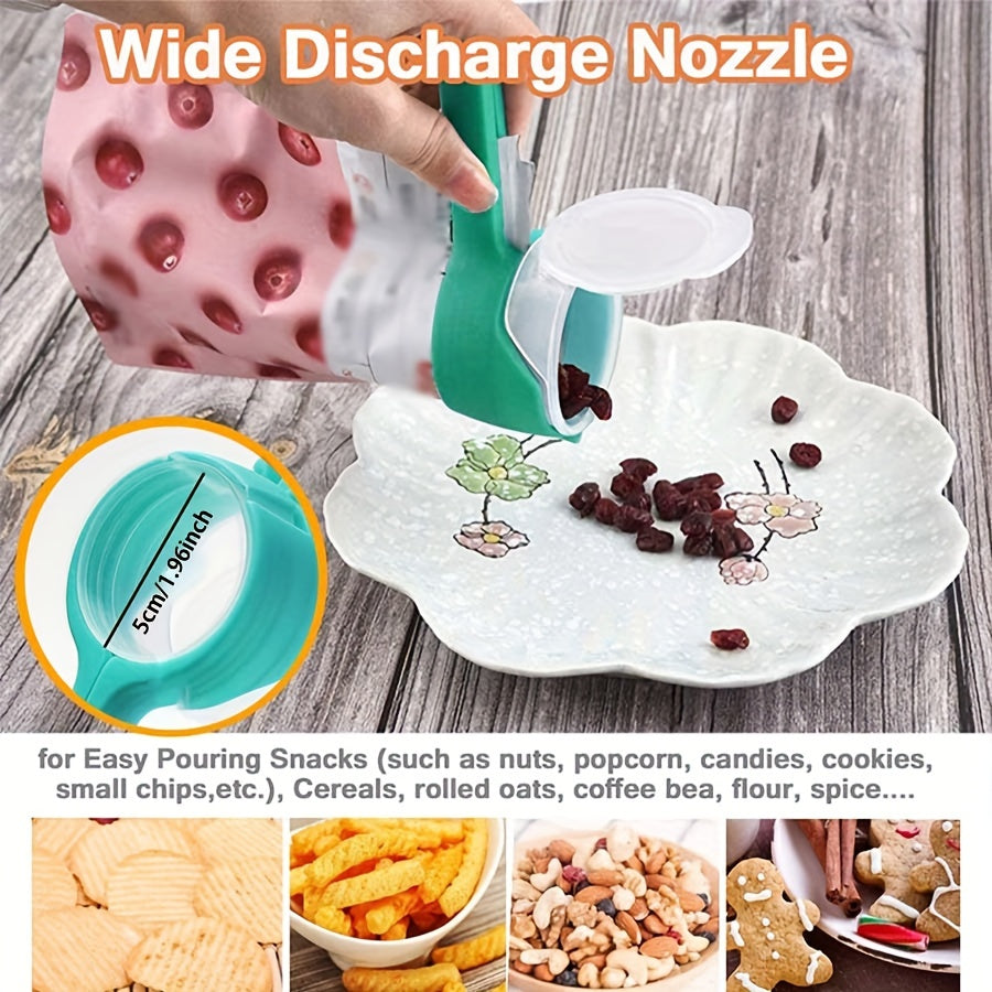 4 ta muhrli quyma sumka kliplari to'plami - oshxona saqlash uchun plastik qisqich muhrlari, atıştırmalık sumkalari, don, makaron va omborni tashkil etish uchun