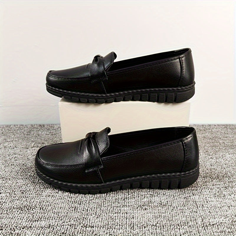 Ladies' Casual Loafers, Soft Comfortable Round Toe, Solid Color Low-Top